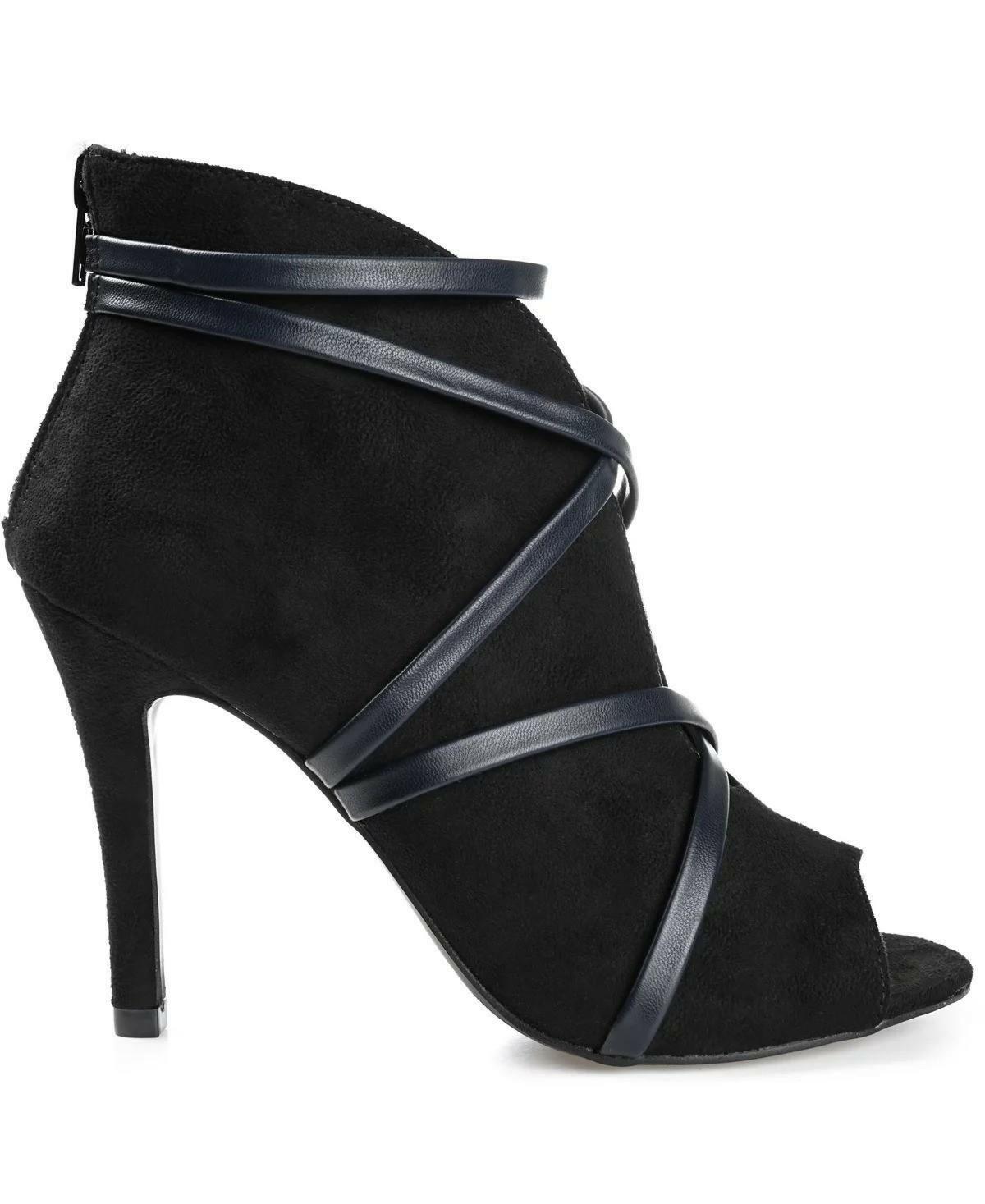 Journee Collection Samara Peep Toe Booties Women’s Stiletto Dress Shoes Black Si
