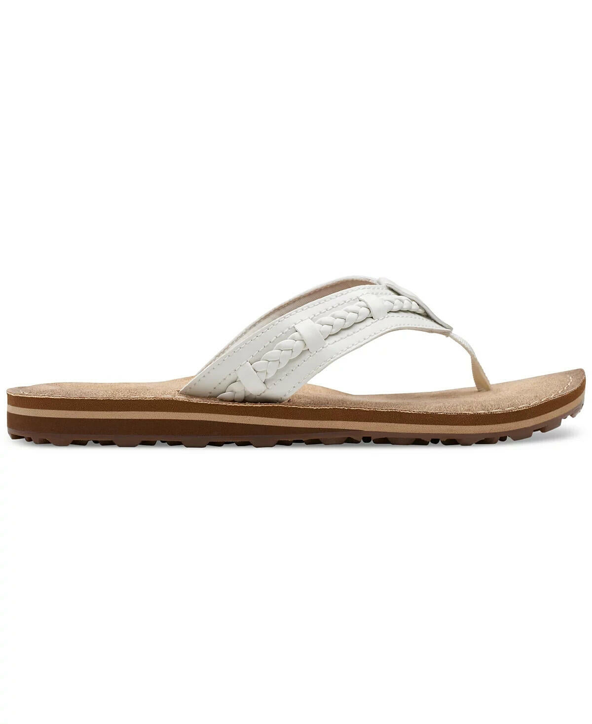 Clarks Womens Fenner Nerice Flip Flops Off White Size 10 MSRP $69