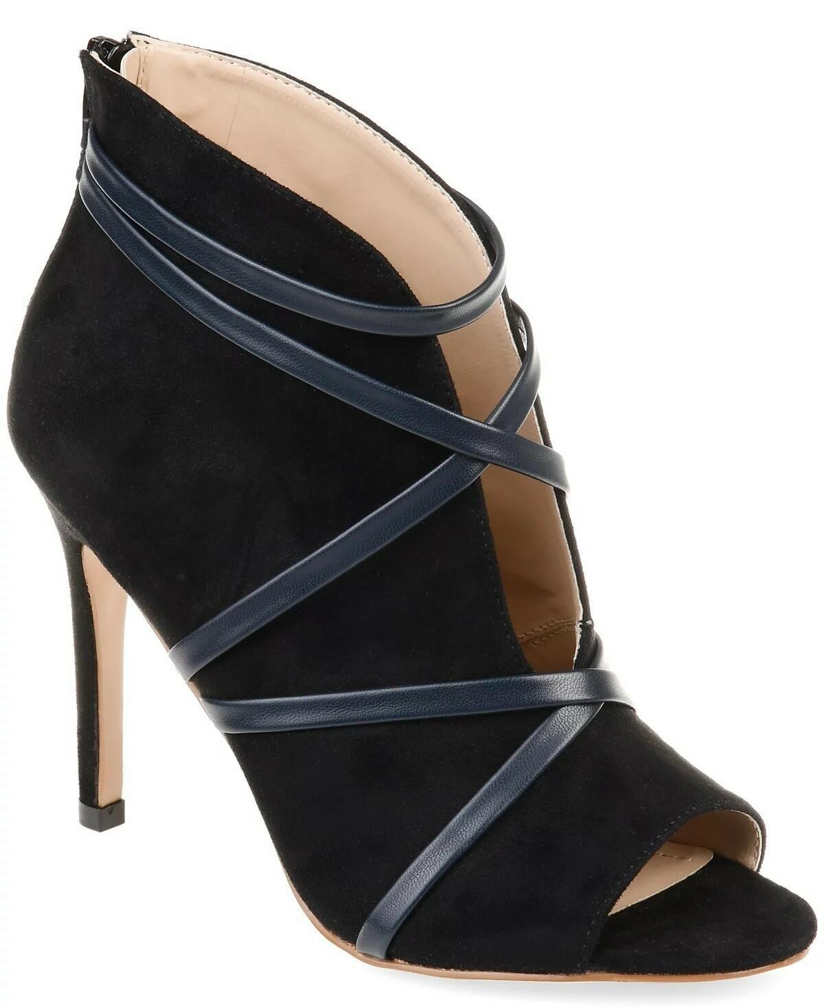 Journee Collection Samara Peep Toe Booties Women’s Stiletto Dress Shoes Black Si