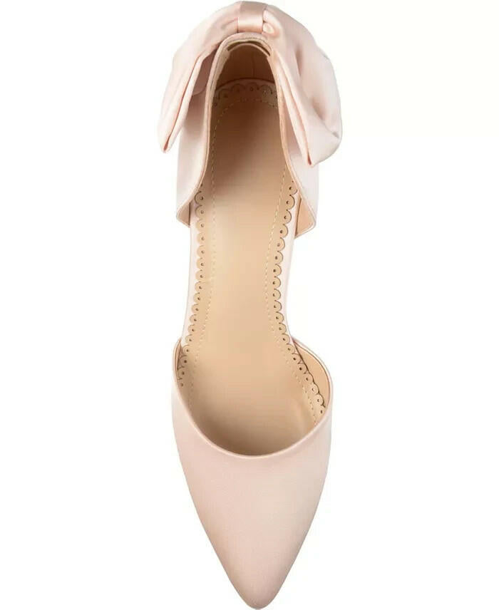 Journee Collection Tanzi Bow Stiletto Pump Blush Pink 10 New $89