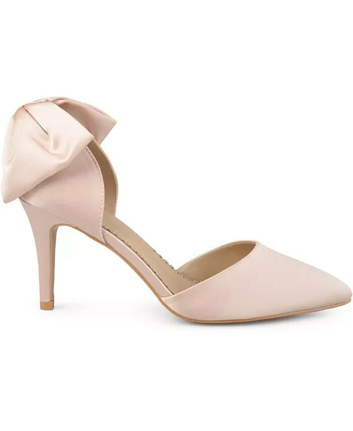 Journee Collection Tanzi Bow Stiletto Pump Blush Pink 10 New $89
