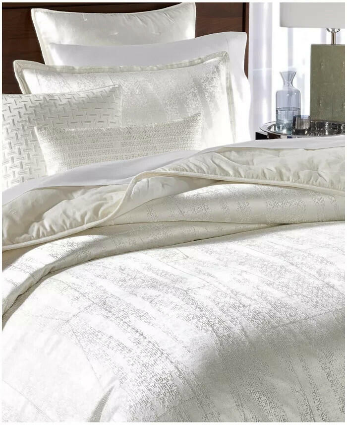 Hotel Collection Fractured Geo Comforter NEW Set King White MSRP $625