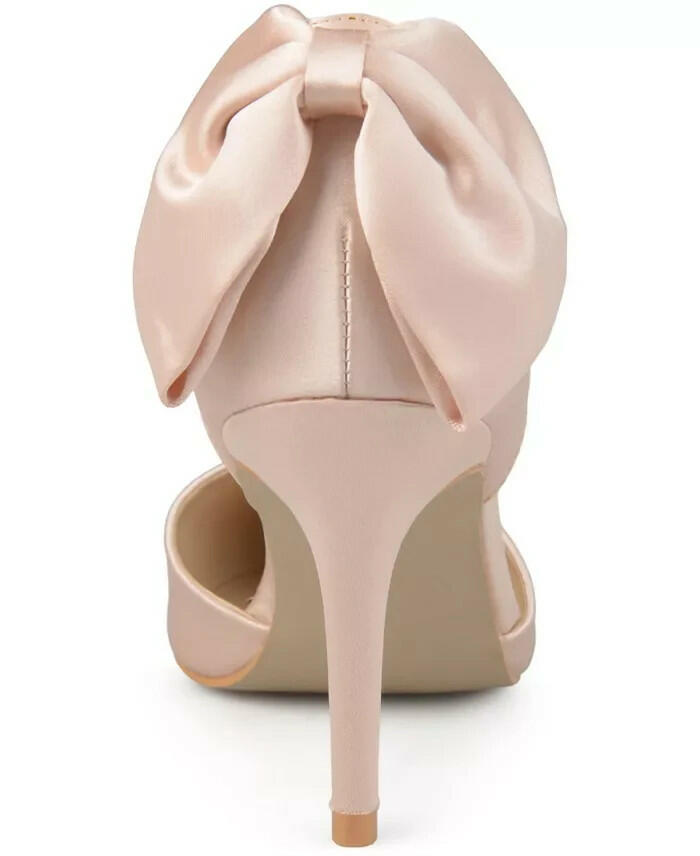 Journee Collection Tanzi Bow Stiletto Pump Blush Pink 10 New $89