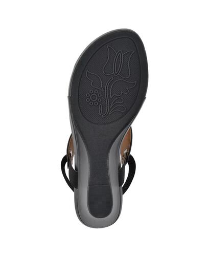 White Mountain All Dres Thong Wedge Sandals Heels– Women’s Black , Size 7.5,