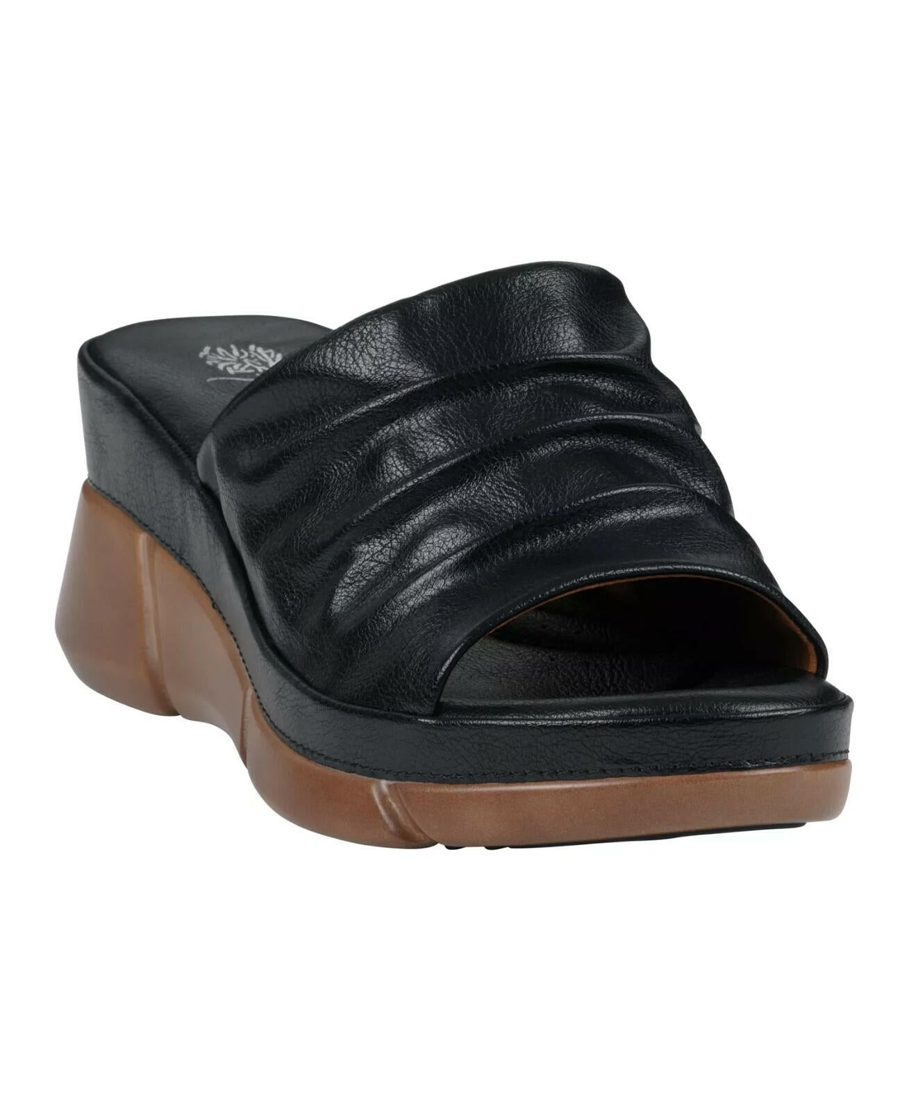 GC Shoes Womens Nora Wedge Slide Sandals Black Size 7 New $79