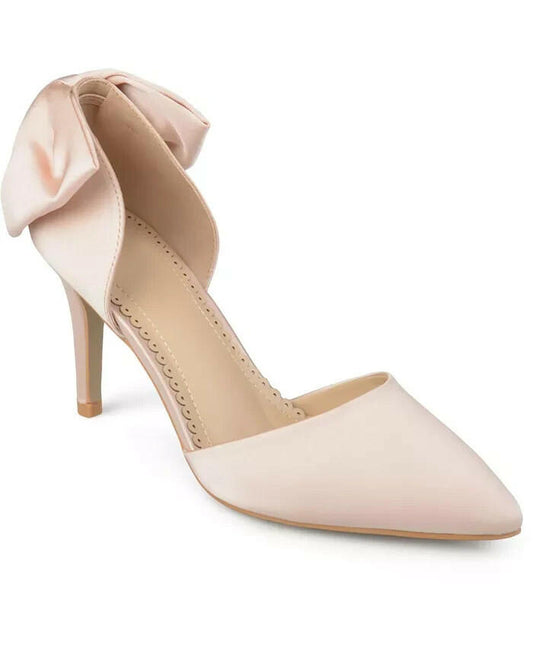Journee Collection Tanzi Bow Stiletto Pump Blush Pink 10 New $89