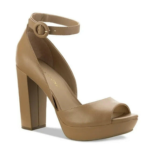 10018613200 Sun Stone Reemaa Block-Heel Platform San Nude 9.5  MSRP $59