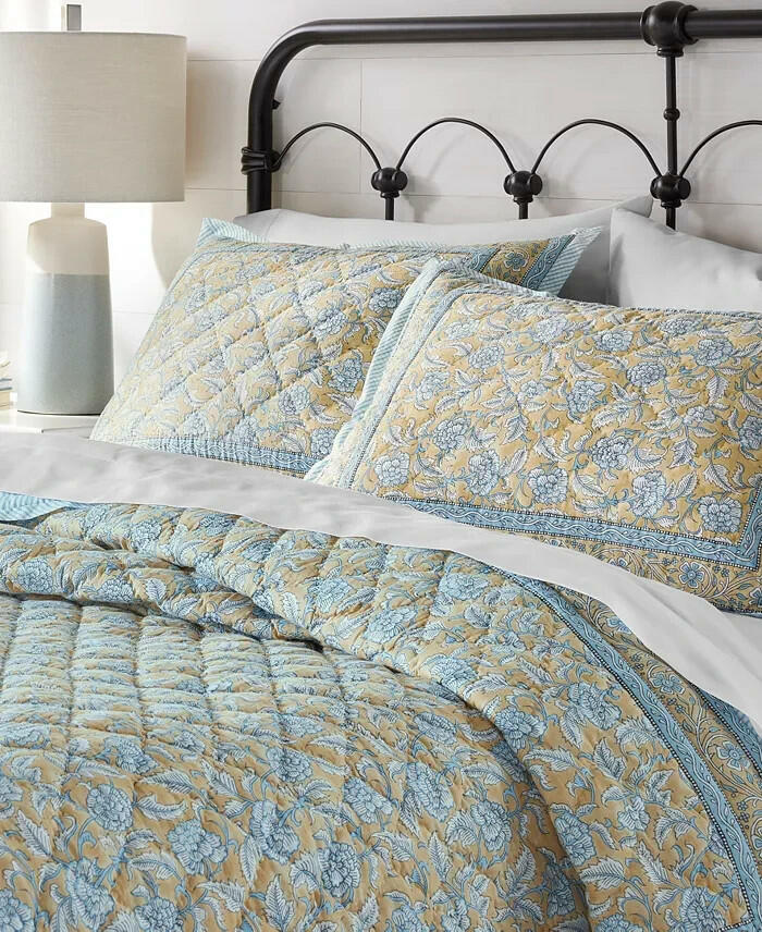Charter Club Nadia Quilt Set King Reversible Block Print Stripes $385