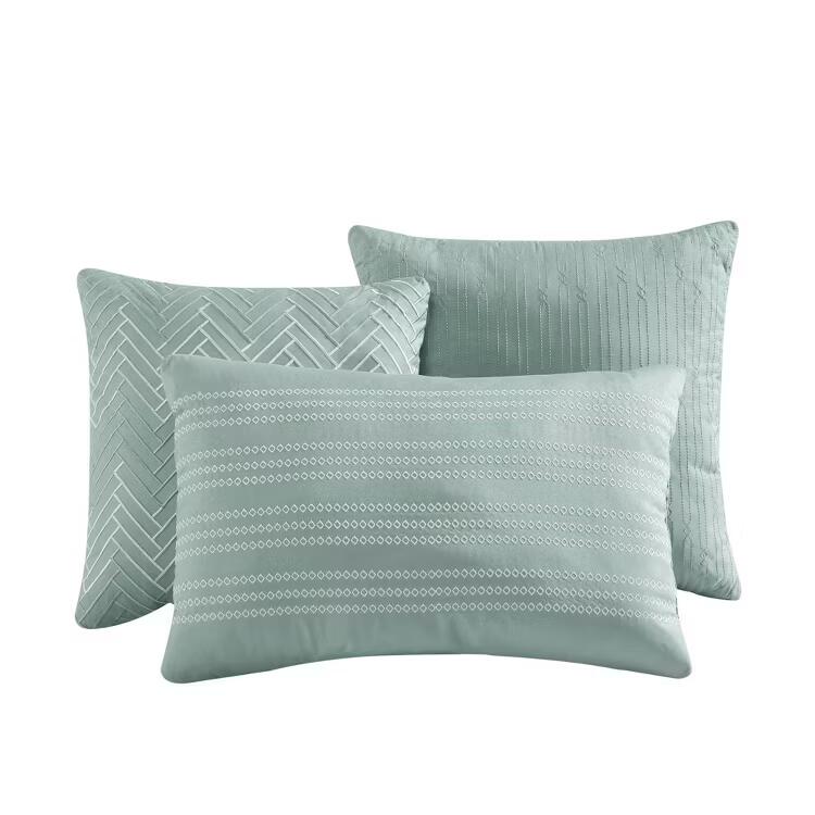 Hallmart Collectibles Vida 14 Pc Comforter Set Blue Gold Queen $360