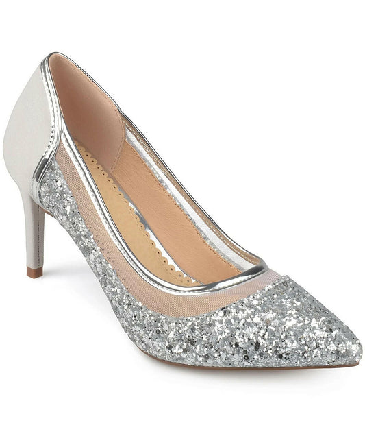JOURNEE COLLECTION WOMEN'S KALANI HIGH HEEL PUMPS SILVER US SIZE 9 $84