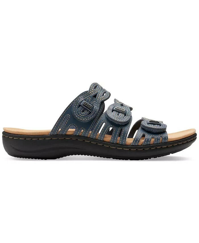 Clarks Laurieann Ruby Slide Sandals 11W Navy MSRP $90