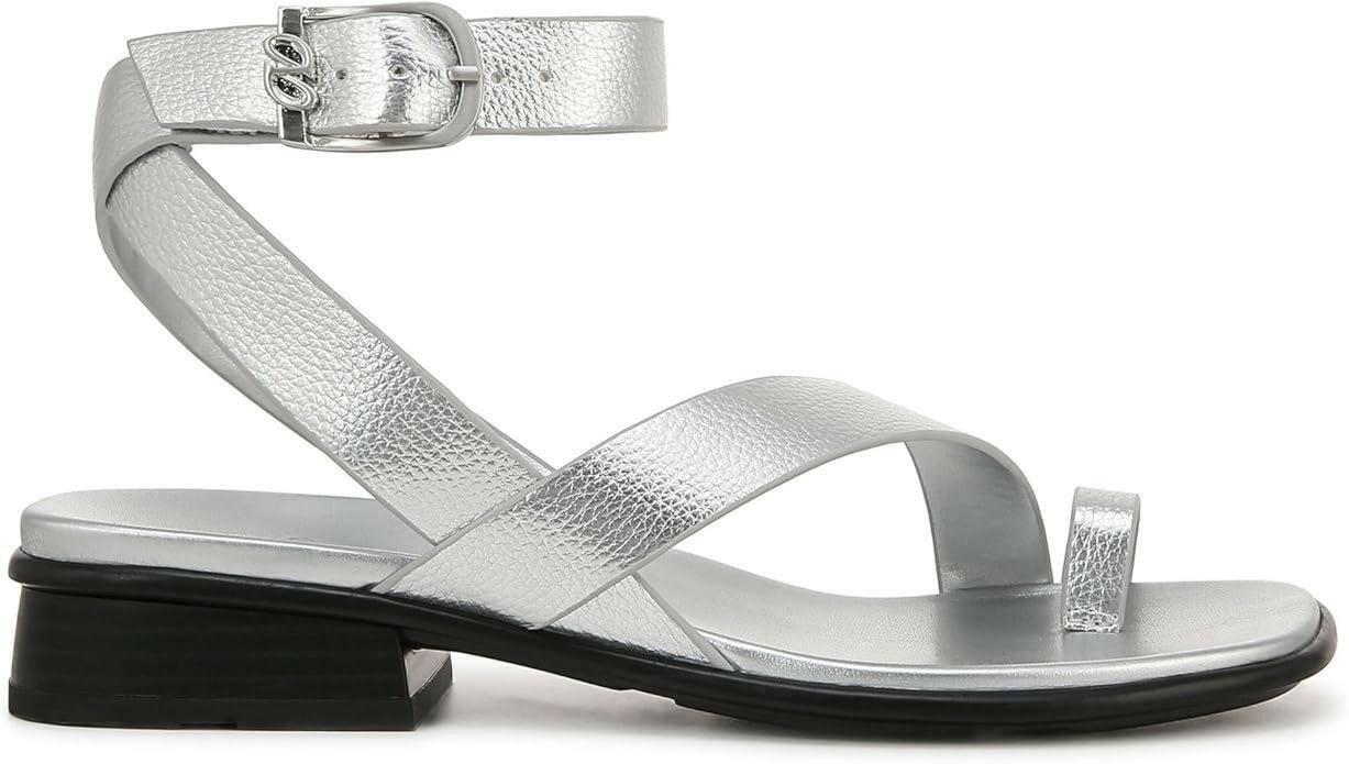 Naturalizer Birch Sandals Women’s Strappy Toe Loop Comfort Shoes Silver Size 12