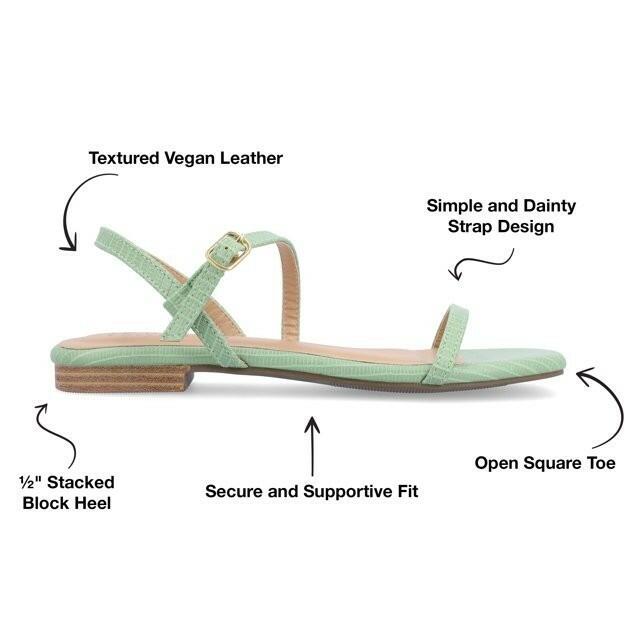 Journee Collection Crishell Flat Sandal Green 9 New In Box $69