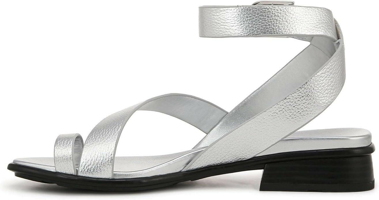 Naturalizer Birch Sandals Women’s Strappy Toe Loop Comfort Shoes Silver Size 12