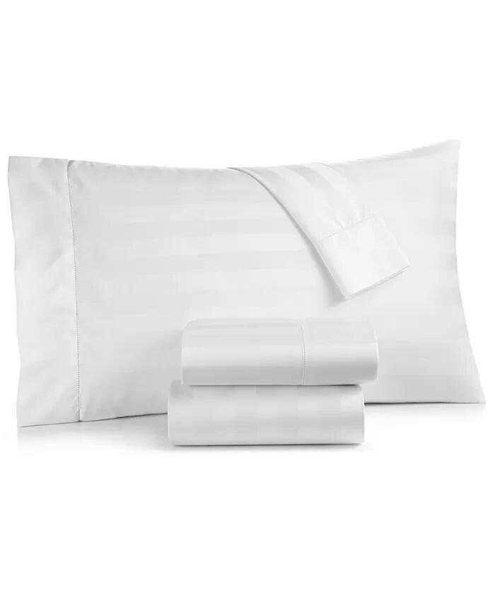 Charter Club 1.5" Stripe 550TC Cotton 4 Piece Sheet Set Full MSRP $120