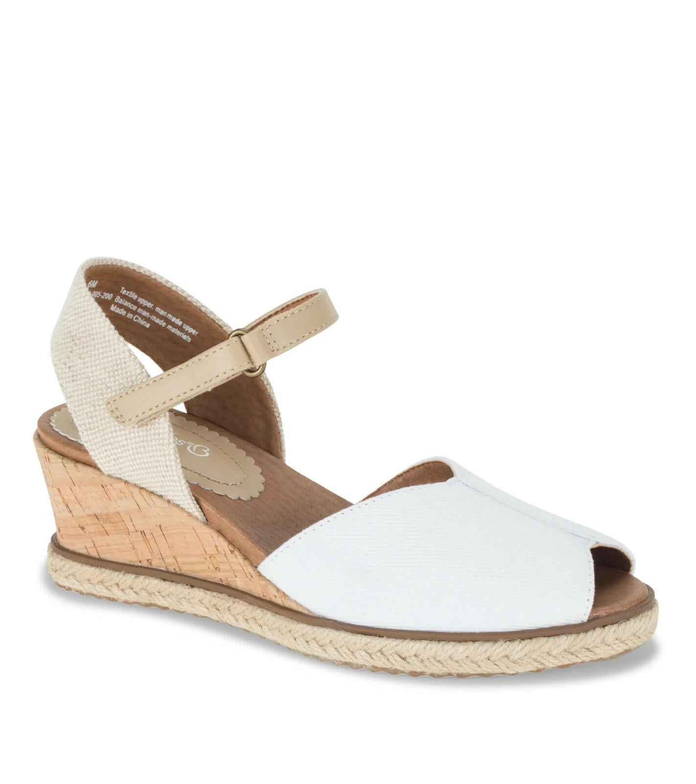 Baretraps Odetta Espadrille Wedge Sandal White 7.5 New MSRP $79