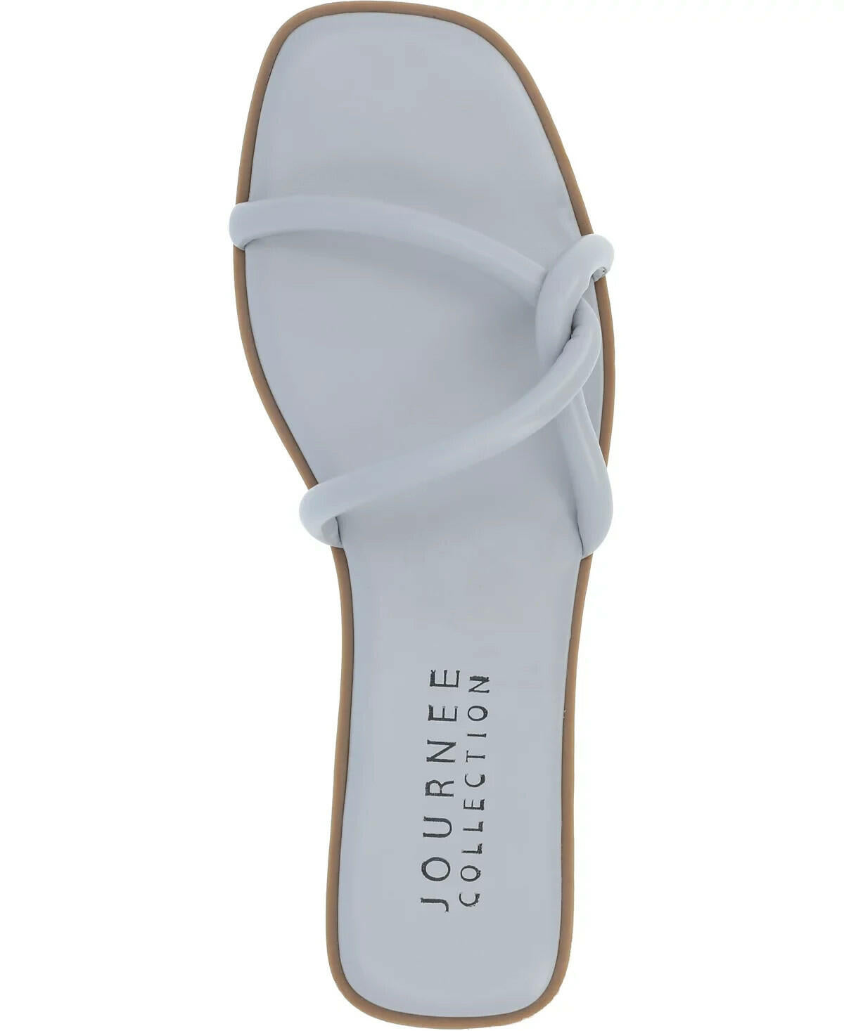 Journee Collection Women's Lauda Twist Faux Leather Sandals Blue 7.5 MSRP $59