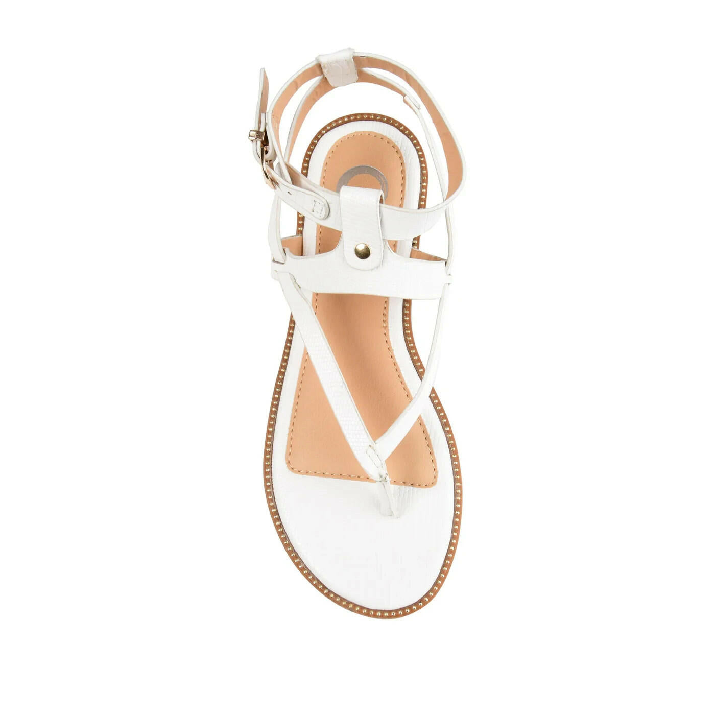 Journee Collection Women's Tangie Multi Strap Sandals White 6.5 MSRP $79