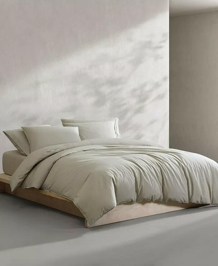 Calvin Klein Washed Percale Comforter Set King Absinthe Green MSRP $353