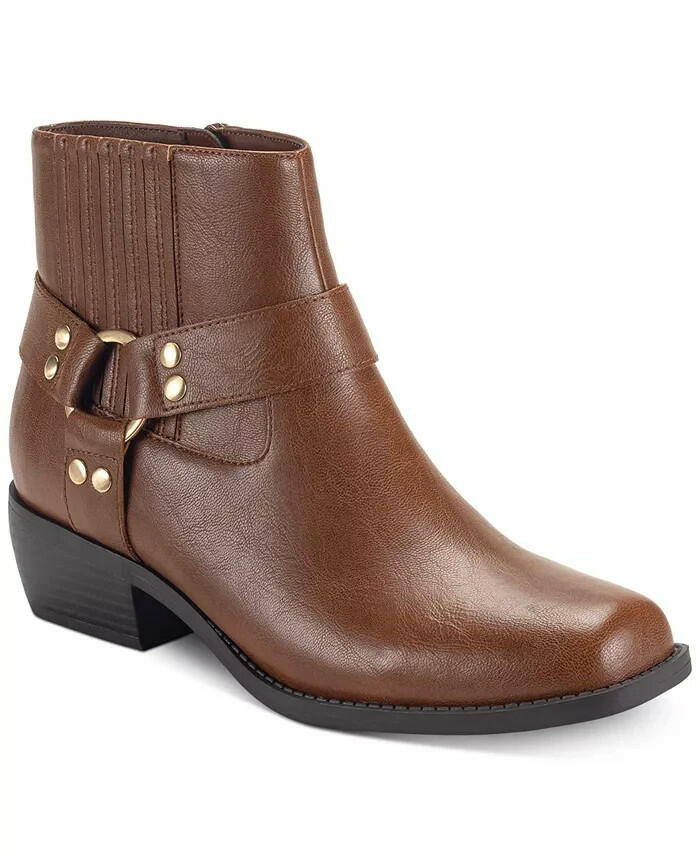 Sun + Stone Westinn Harness Booties Brown Women’s Size 5 MSRP $80