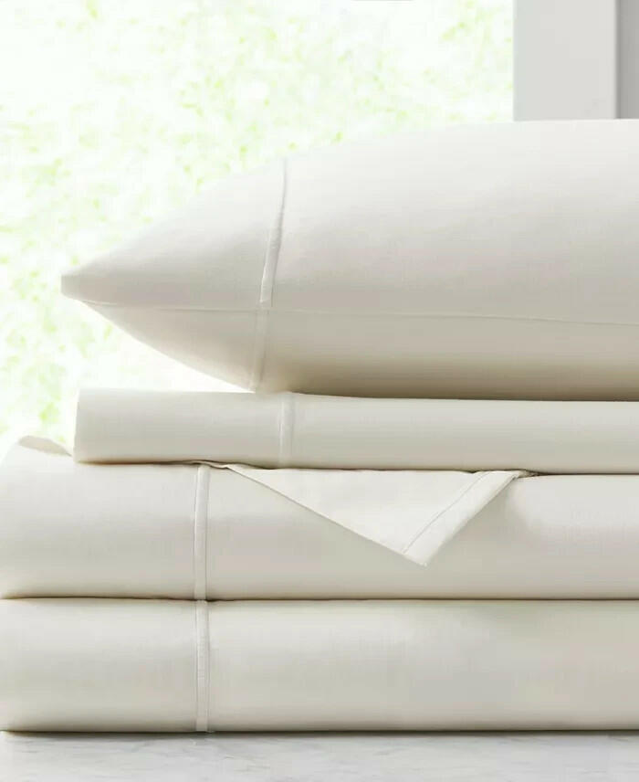 Croscill 500 Thread Count Egyptian Cotton 4 Piece Sheet Set Queen Ivory $290
