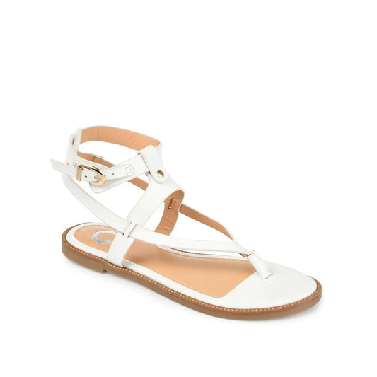 Journee Collection Women's Tangie Multi Strap Sandals White 6.5 MSRP $79