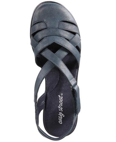 Easy Street Garrett Sandals – Women’s Navy Leather , Size 11W,