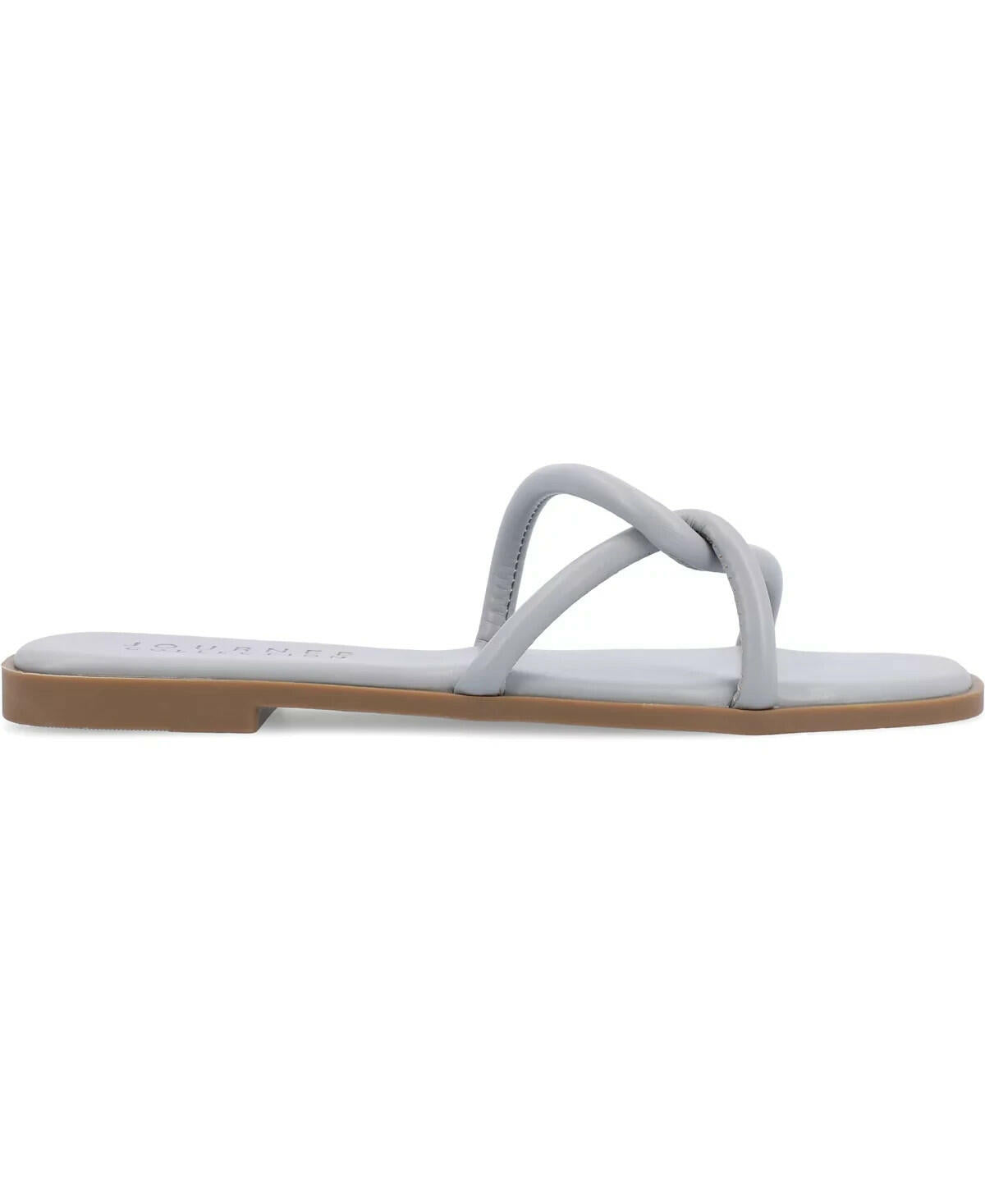 Journee Collection Women's Lauda Twist Faux Leather Sandals Blue 7.5 MSRP $59