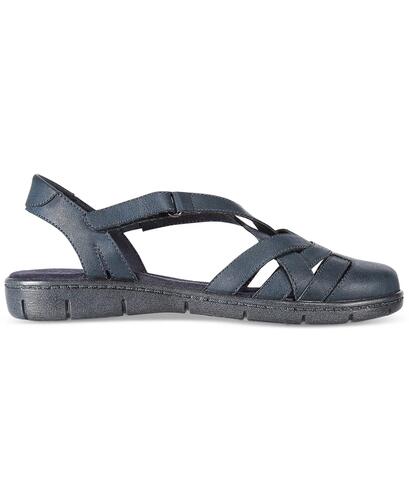 Easy Street Garrett Sandals – Women’s Navy Leather , Size 11W,