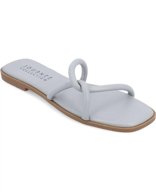 Journee Collection Women's Lauda Twist Faux Leather Sandals Blue 7.5 MSRP $59