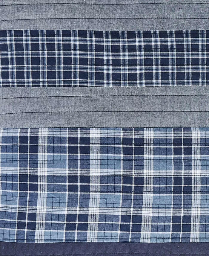 Nautica Adelson Cotton Woven Reversible Quilt King Navy MSRP $350