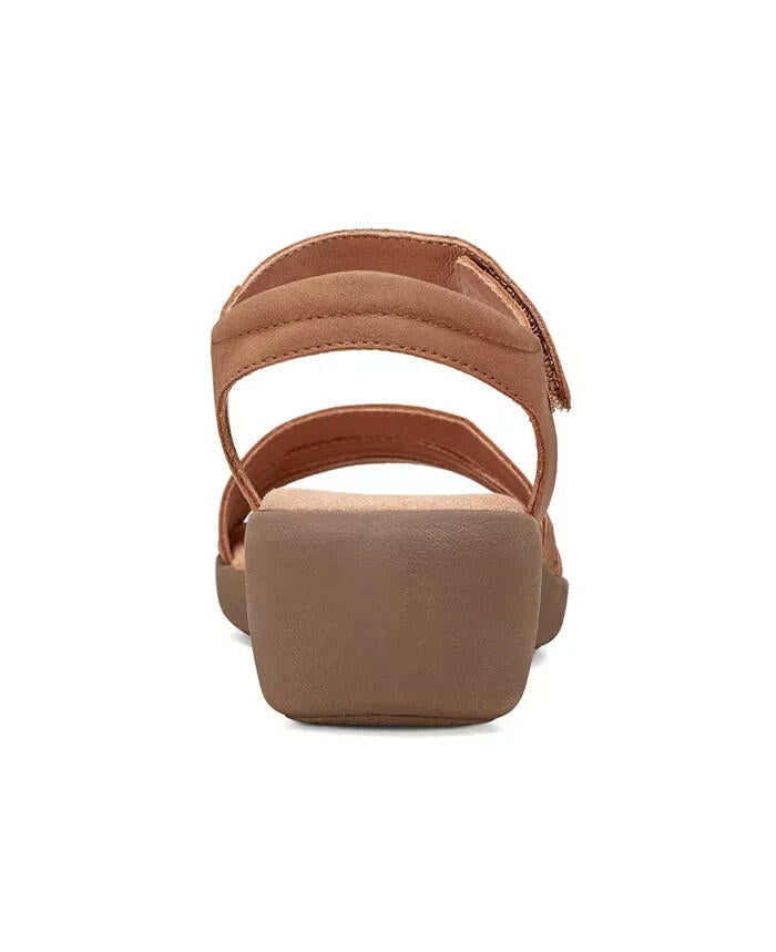 Easy Spirit Kenton Strappy Low Wedge Sandal Brown 8.5 New $69