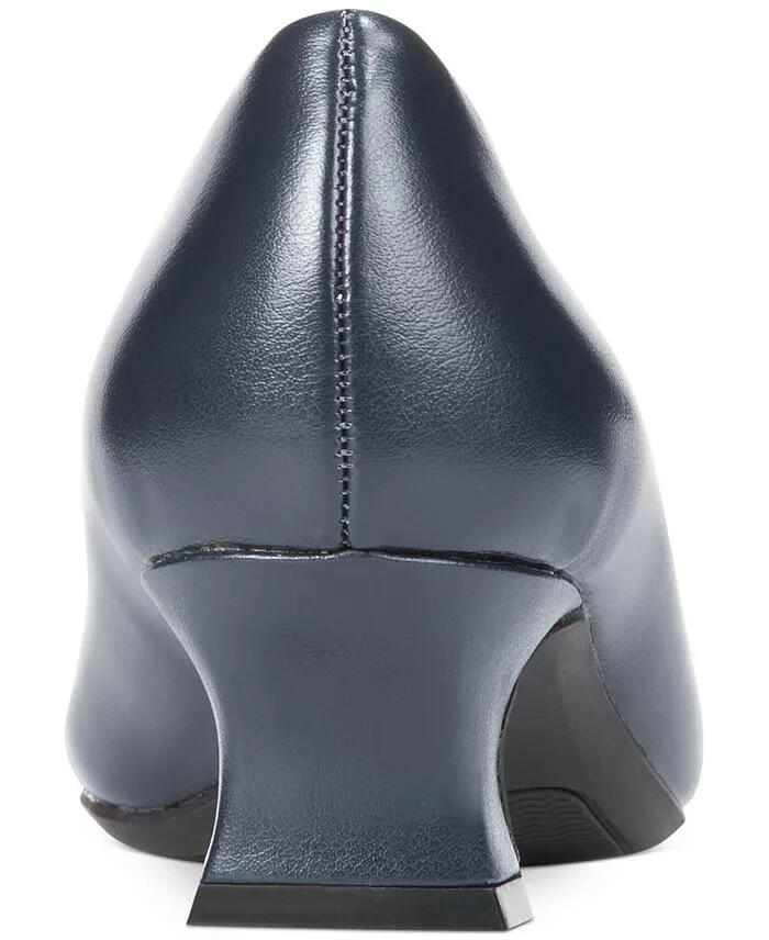 Easy Street Waive Pumps Black 7.5 Square Toe Low Heel Bow Detail $70