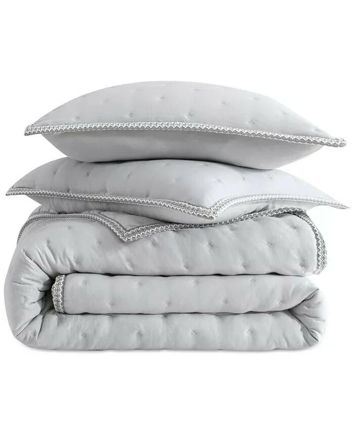 UGG Devon Braid 3 Piece Quilt Set King Gray Violet $160 MSRP