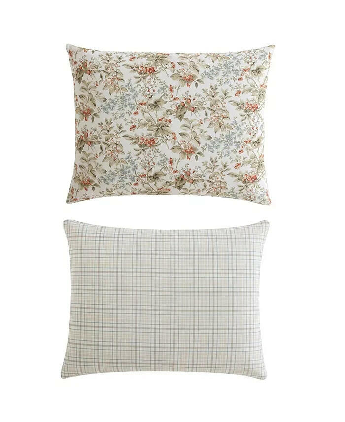 Laura Ashley Bramble Floral Reversible Comforter Set Twin MSRP $250
