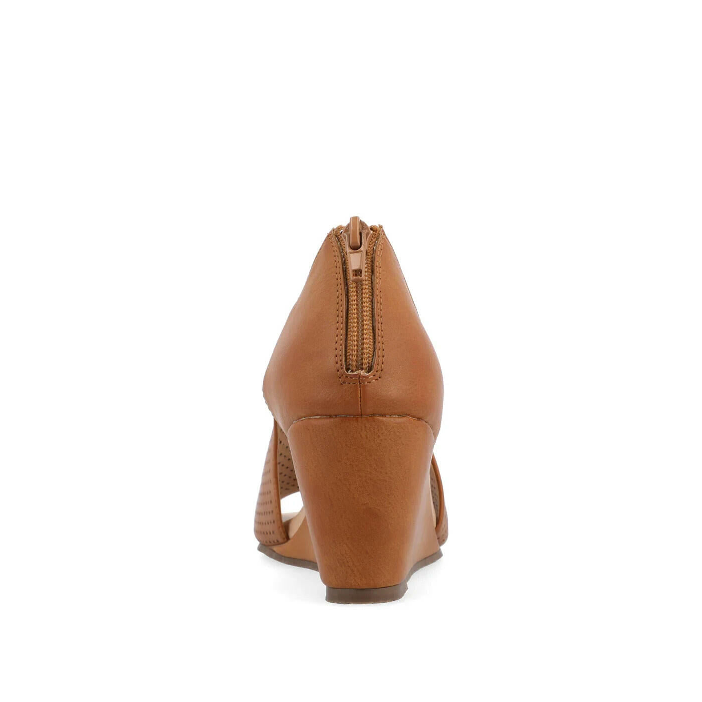 Journee Collection Aretha Wedge Heel Sandal 8.5 Brown New $75