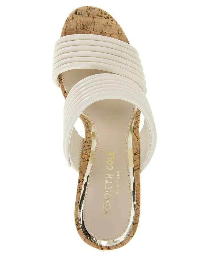 Kenneth Cole New York Cailyn Wedge Sandal Ecru 7.5 New MSRP $119