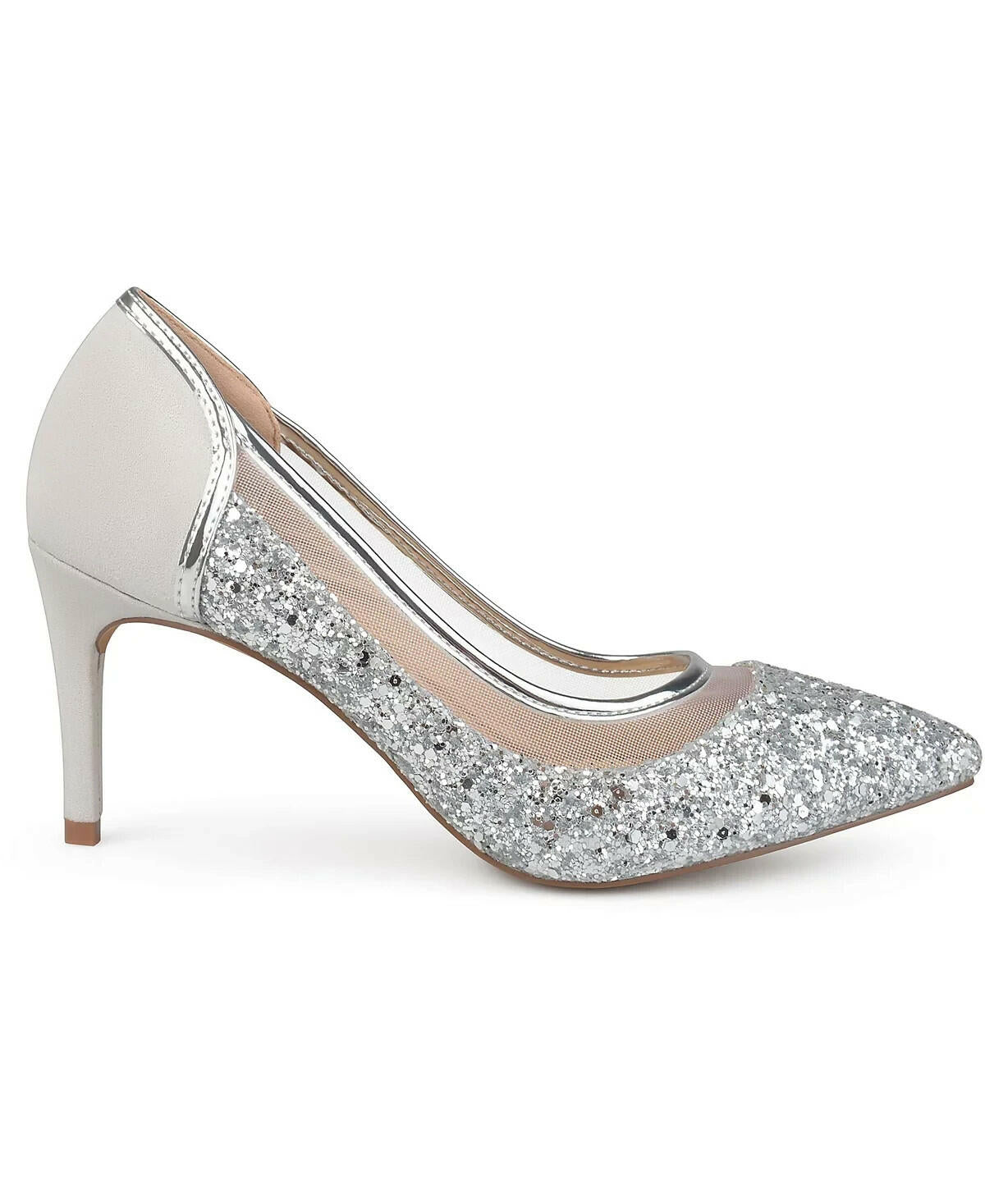 JOURNEE COLLECTION WOMEN'S KALANI HIGH HEEL PUMPS SILVER US SIZE 6.5