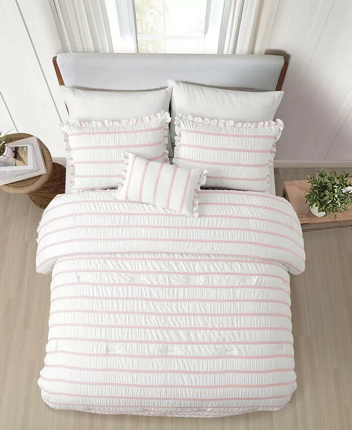Splendid Kona Seersucker 4 Piece Comforter Set Queen MSRP $120