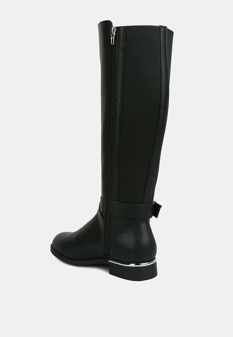 London Rag Womens Snowd Knee High Riding Boots Black Low Heel Size 9 $80