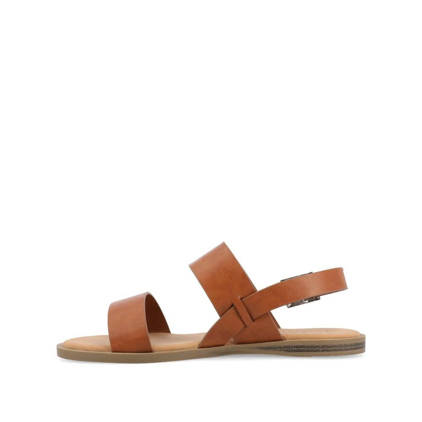 Journee Collection Lavine MSRP $72 Women’s Sandals Slingback Open Toe  Shoes Tan