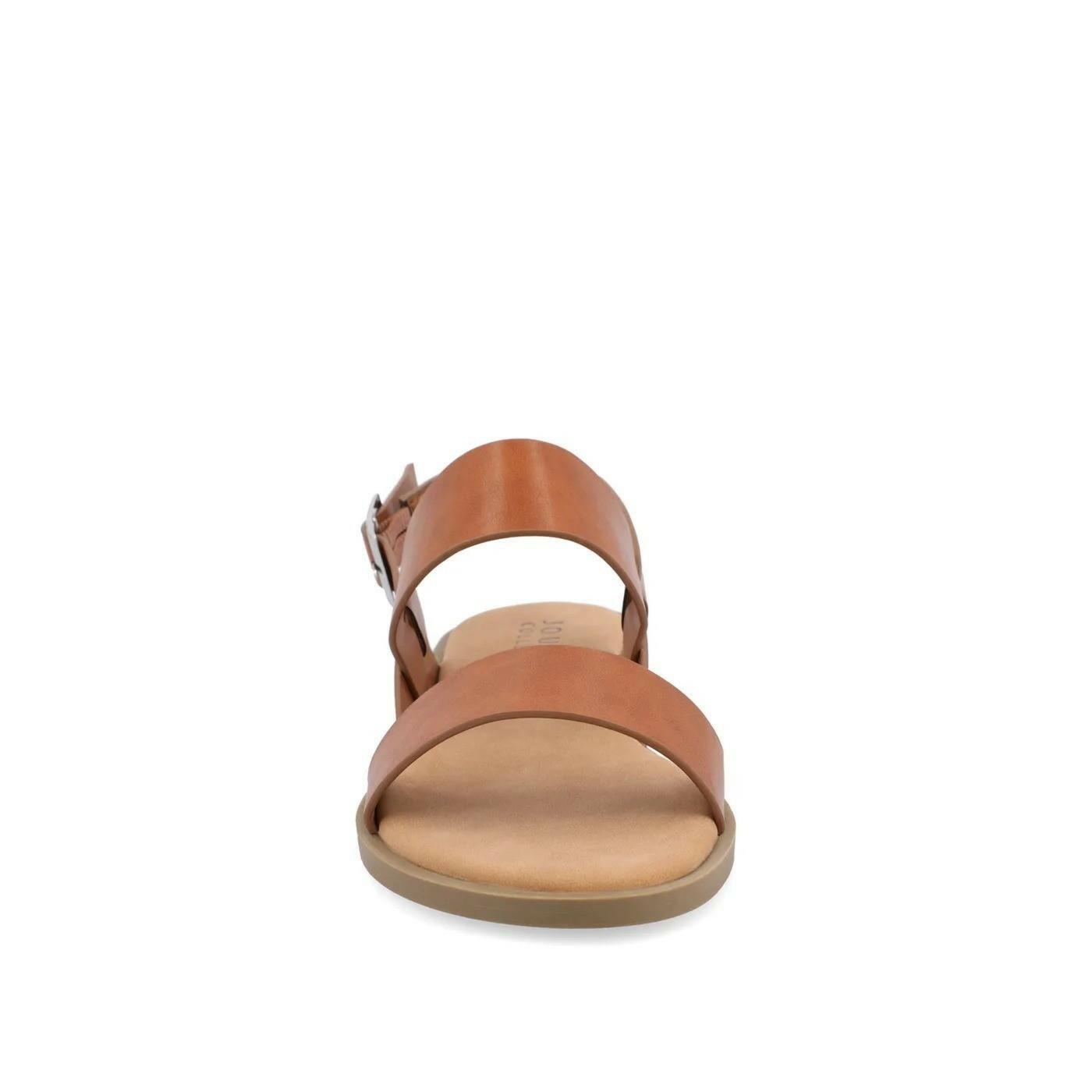 Journee Collection Lavine MSRP $72 Women’s Sandals Slingback Open Toe  Shoes Tan
