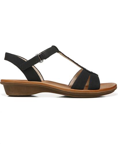 Soul Naturalizer Women's Summer Faux Nubuck Ankle Strap Sandals, Black Size 9M