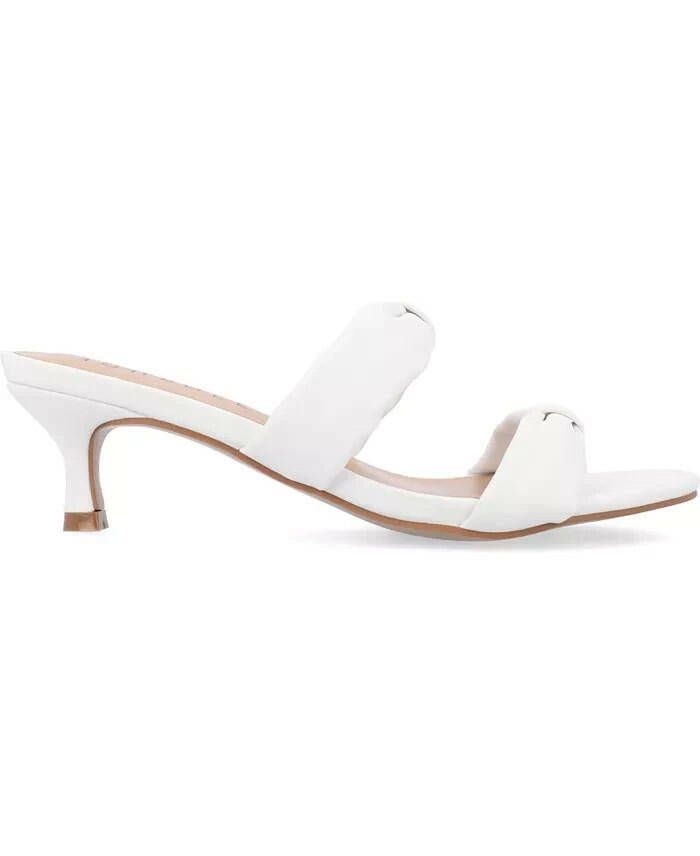 Journee Collection Dyllan Double Strap Heels White Sz 7.5 MSRP $80