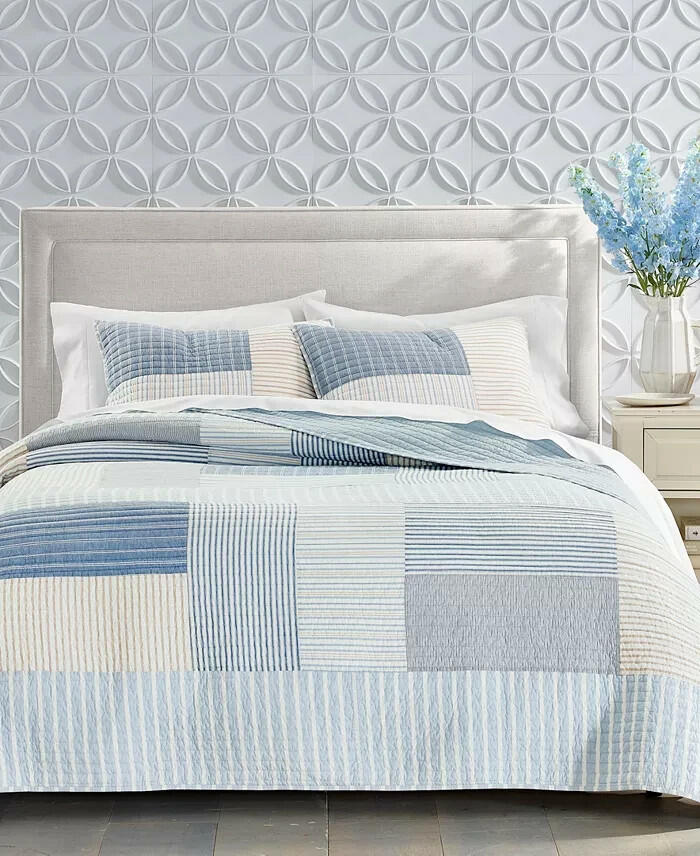 Charter Club Seaside Patchwork Quilt Set Full Queen New MSRP $335