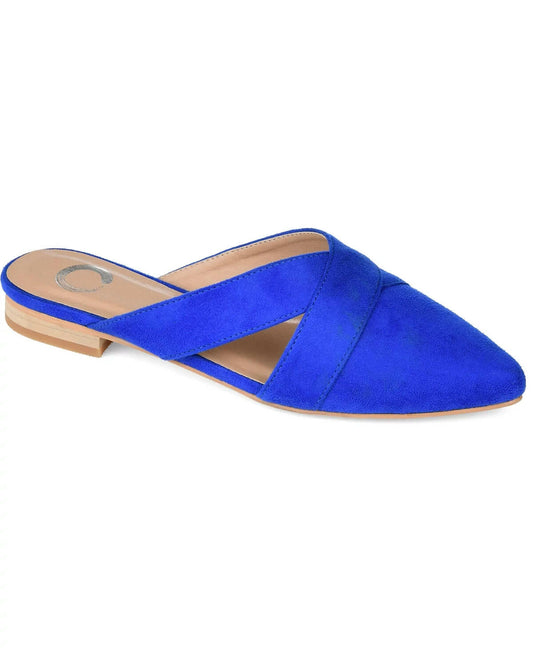 Journee Collection Women's Giada Faux Suede Slip-On Mules Blue 8 MSRP $49