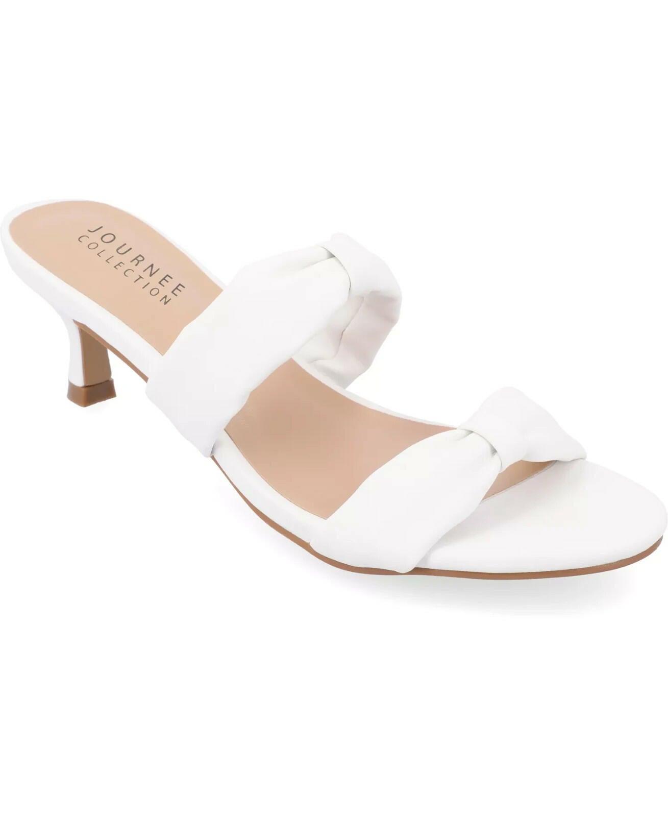 Journee Collection Dyllan Double Strap Heels White Sz 7.5 MSRP $80