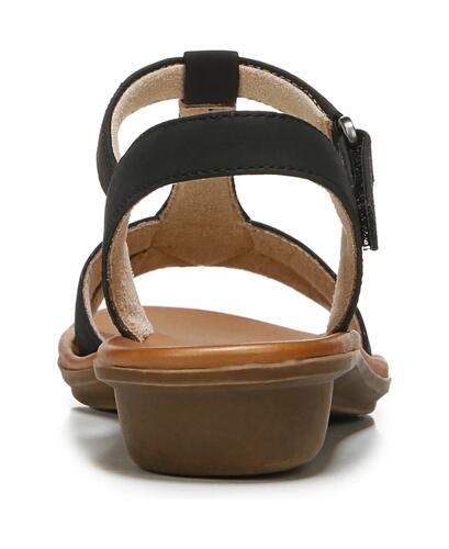 Soul Naturalizer Women's Summer Faux Nubuck Ankle Strap Sandals, Black Size 9M