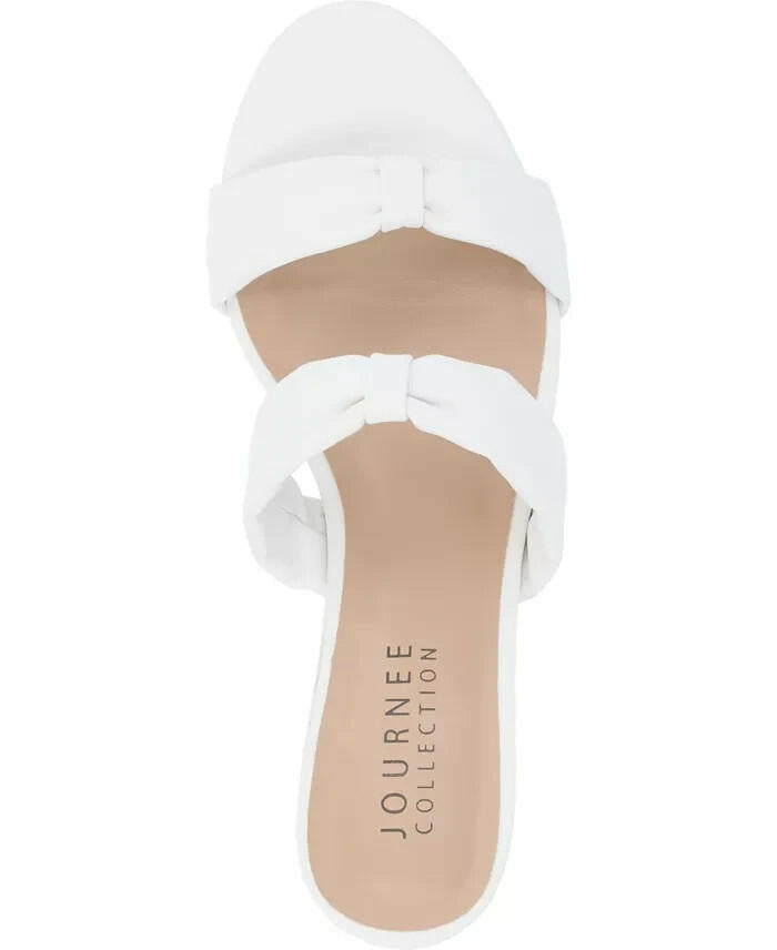 Journee Collection Dyllan Double Strap Heels White Sz 7.5 MSRP $80