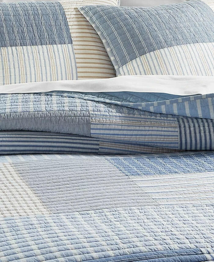 Charter Club Seaside Patchwork Quilt Set Full Queen New MSRP $335